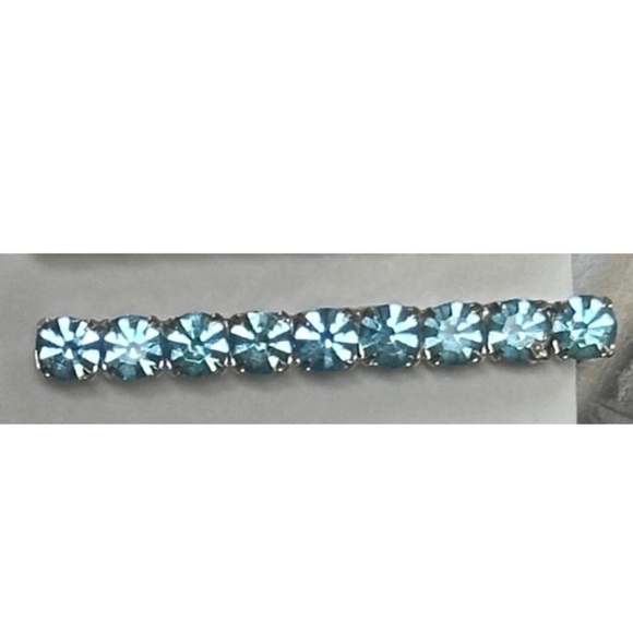 Danny Pollak Blue Topaz Swarovski Crystal Bobby Pin (#1) - approx. 2.5 in. long - Picture 10 of 12